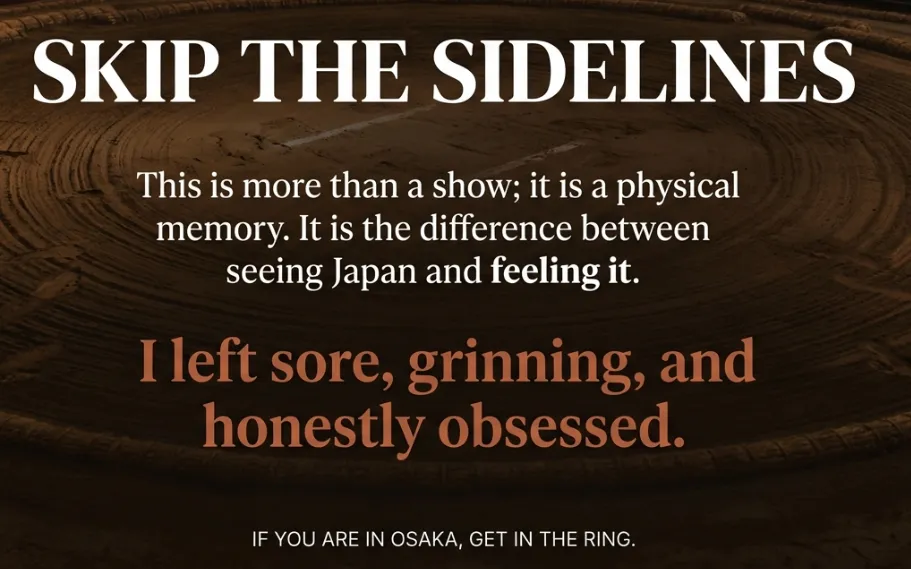 sumo hall hirakuza osaka tourist experience fun interactive show visitors